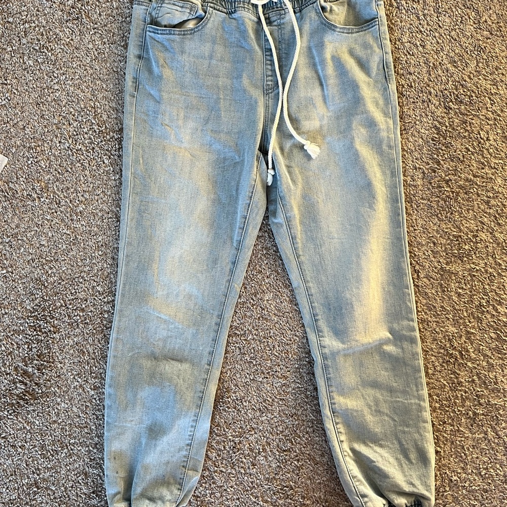 Guess Light Blue Denim Joggers